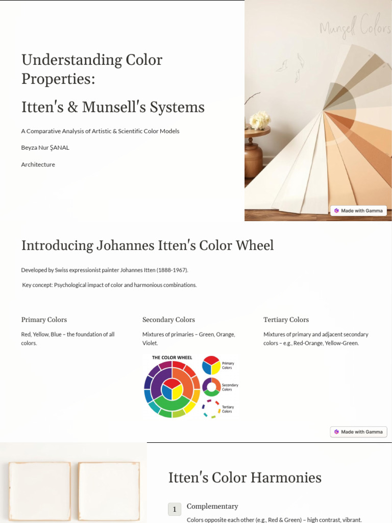 Itten vs. Munsell: Color Theory Insights | PDF | Color | Hue
