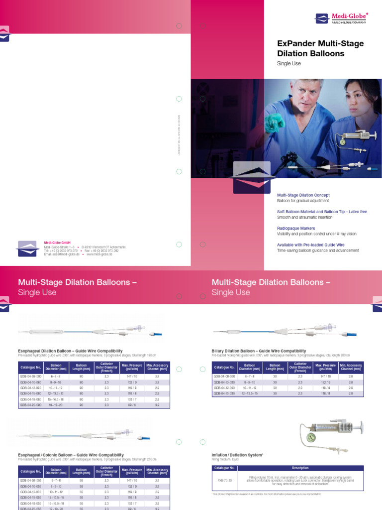 Multi-Stage Dilation Balloons Overview | PDF | Balloon | Catheter