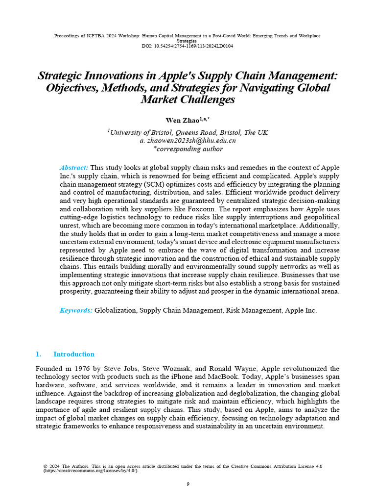 Strategic Innovations in Apples Supply Chain Mana | PDF | Supply Chain ...