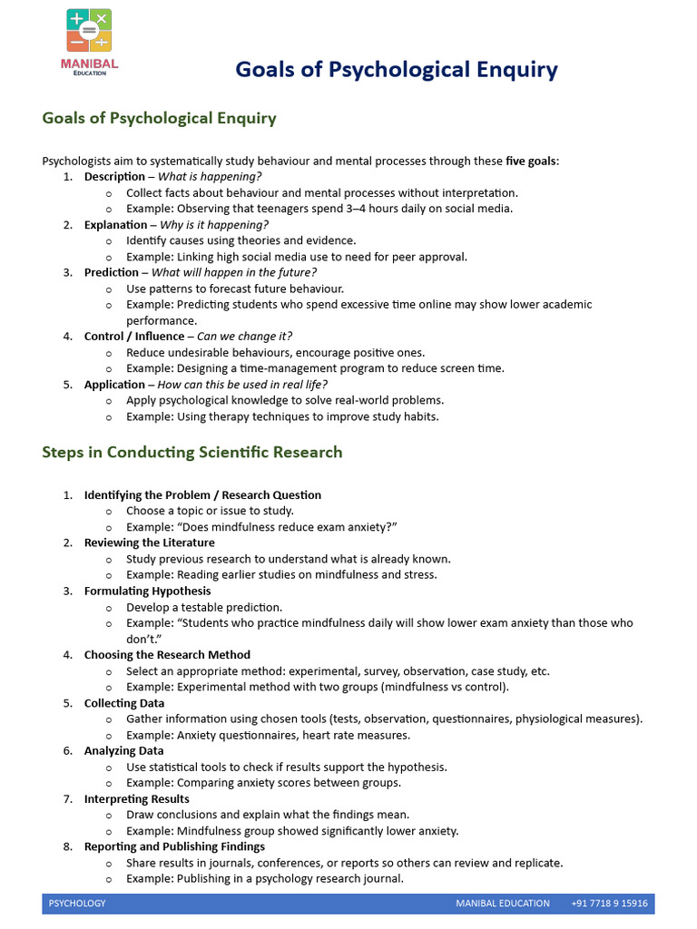 Goals of Psychological Enquiry Explained | PDF | Psychology | Statistics