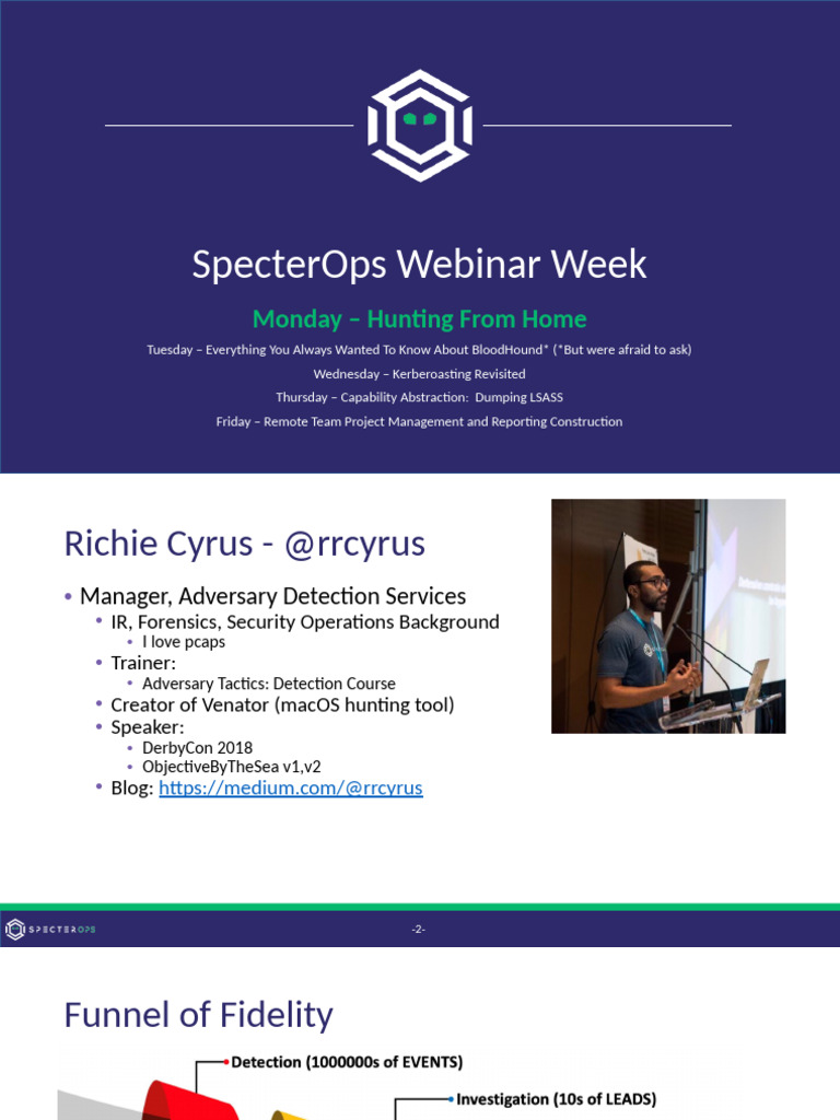 SpecterOps Lunch&Learn - Hunting From Home | PDF | Computing | Software