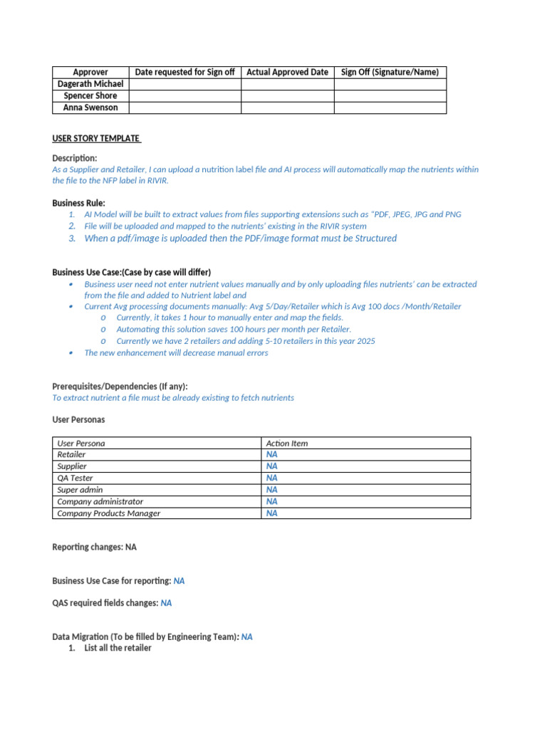 Uploading of Nutrients Using AI Model and Mapping Them To NFP Label ...