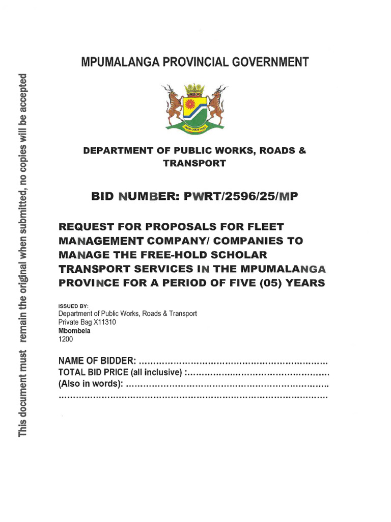 South Africa - Tender | PDF
