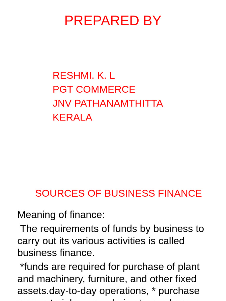 Business Finance Sources Explained | PDF | Preferred Stock | Equity ...