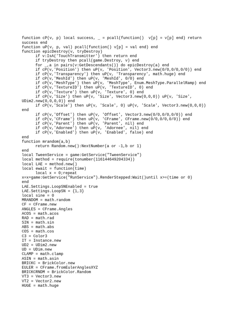 Roblox Script for Object Management | PDF | Trigonometric Functions ...
