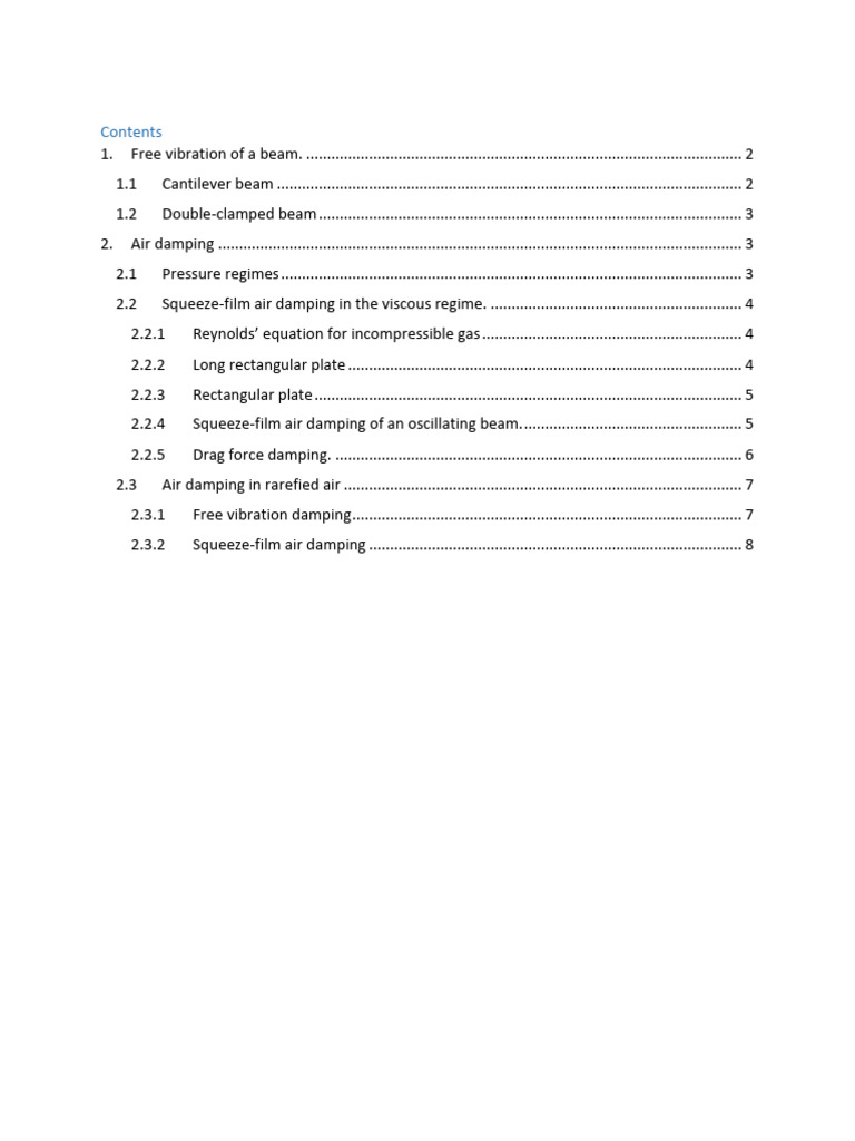 Beam Vibration and Air Damping Analysis | PDF | Gases | Damping