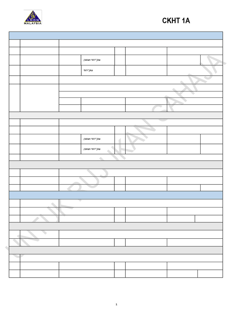 1 Contoh Borang CKHT 1a - 2025 | PDF