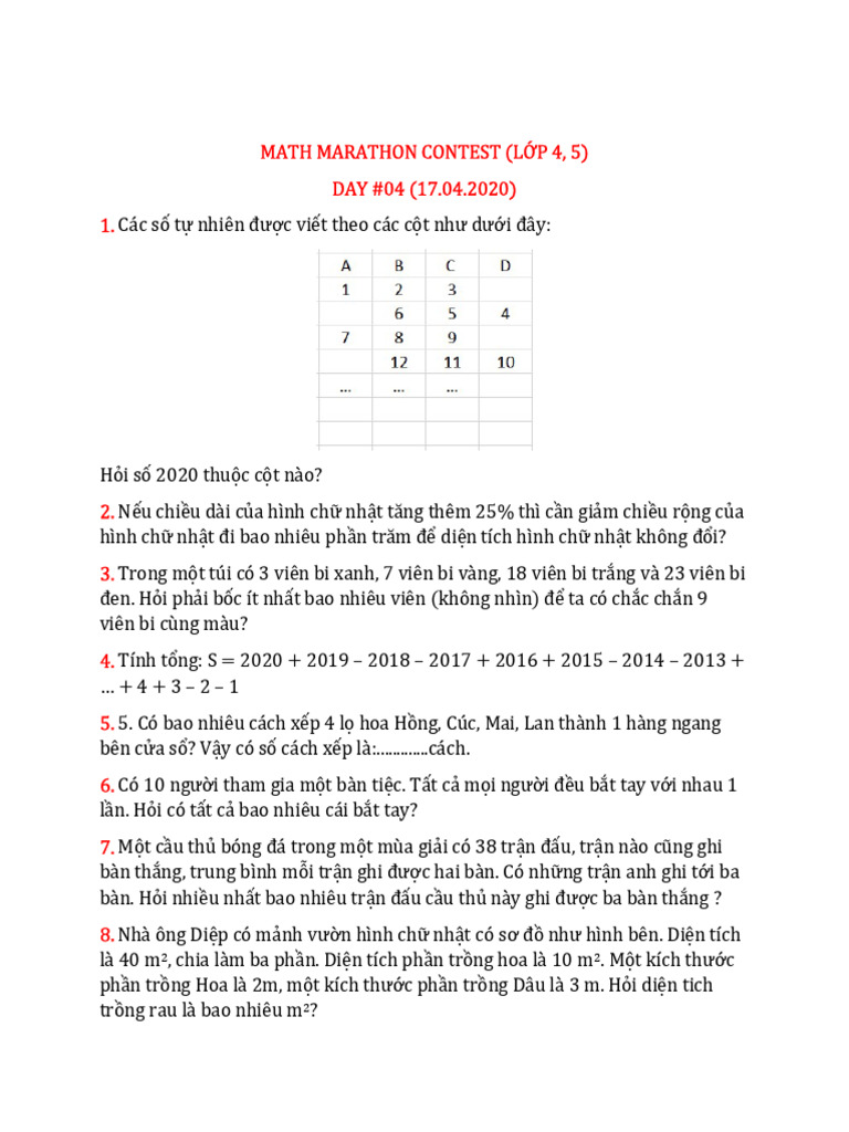 Math Marathon Contest Day 04 | PDF