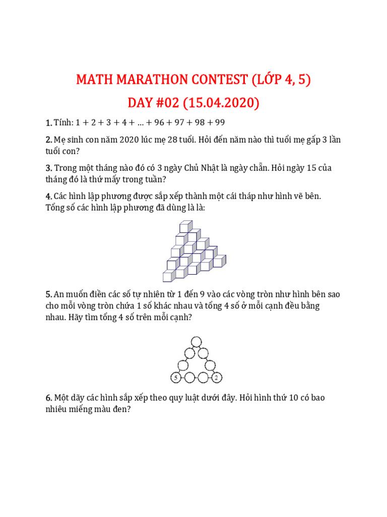 Math Marathon Contest Day 02 | PDF