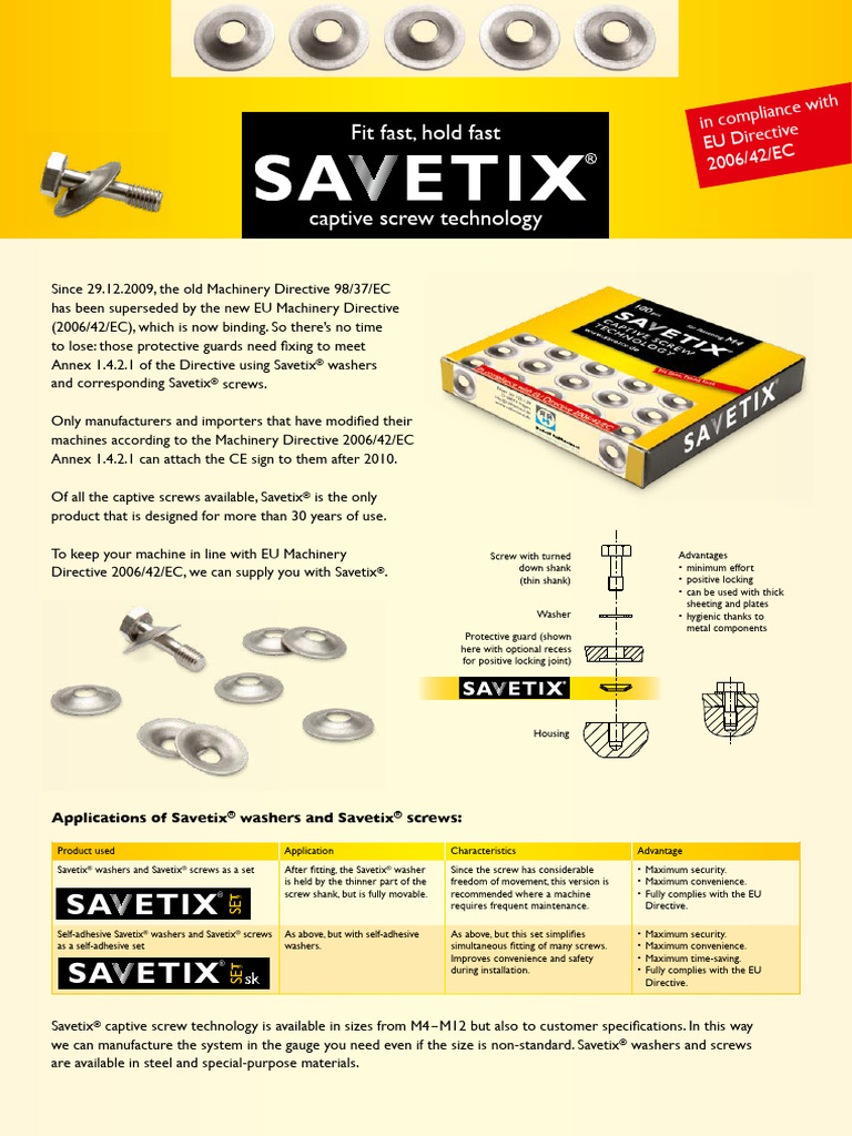 Product Information Savetix | PDF | Screw | Industrial Processes