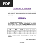 FORMATO MODELO EJEMPLO Carta de Buena Conducta