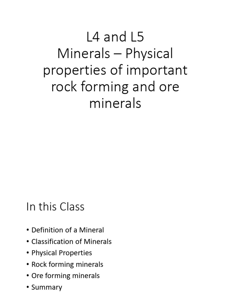 Understanding Mineral Properties and Classification | PDF | Minerals ...
