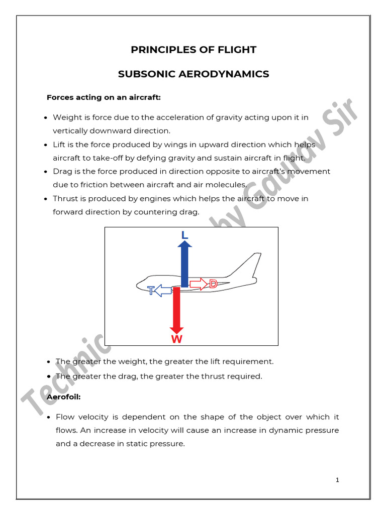 1 - 1. PoF - Subsonic Aero & Lift | PDF | Airfoil | Lift (Force)