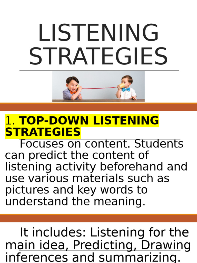 Effective Listening Strategies for Students | PDF | Metacognition ...