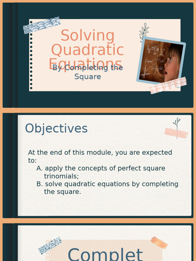 Solve Quadratics by Completing Square | PDF