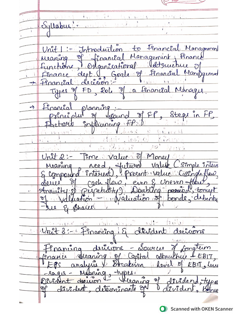 Financial Management Notes | PDF