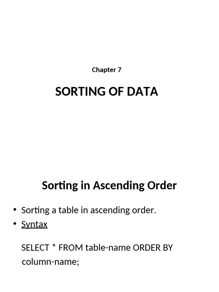 Chap 7 - Sorting of Data | PDF