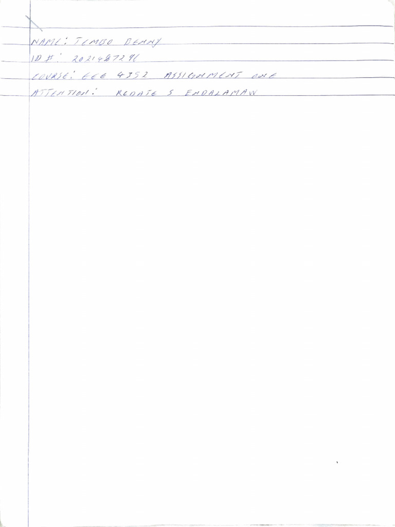 Eee 4352 Assignment 1 and 2 | PDF