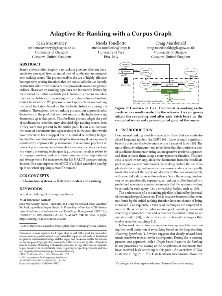 Graph-Based Adaptive Re-Ranking | PDF | Information Retrieval | Computing