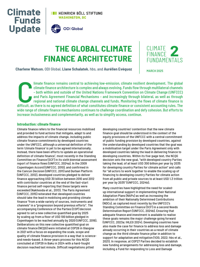 Climate Finance Update 2025 Insights | PDF | United Nations Framework ...