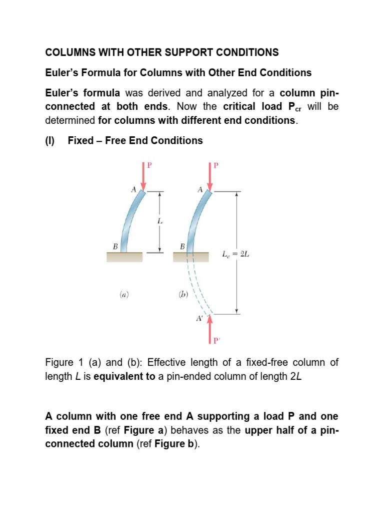 Effective Length of Columns Explained | PDF | Equations | Column