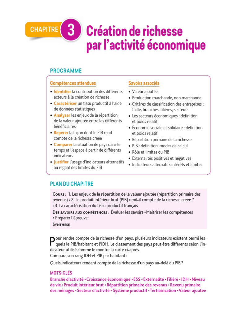 Création de richesse et PIB : enjeux clés | PDF | Produit intérieur ...