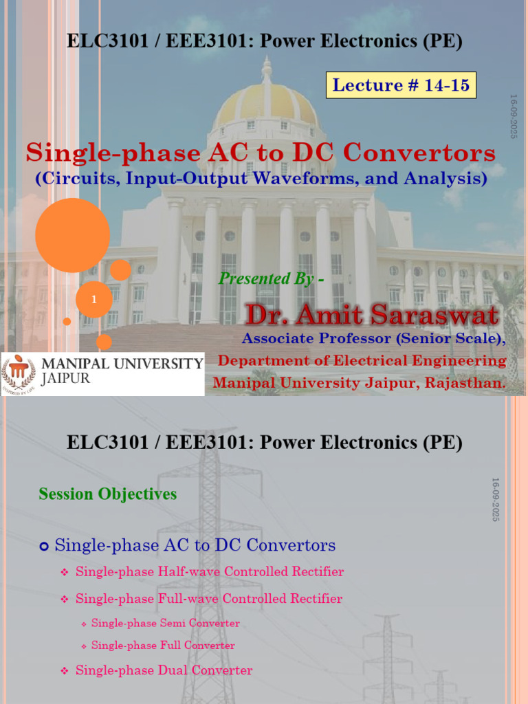 6 ELC3101-PE - Lecture#14-16 | PDF | Rectifier | Power Electronics