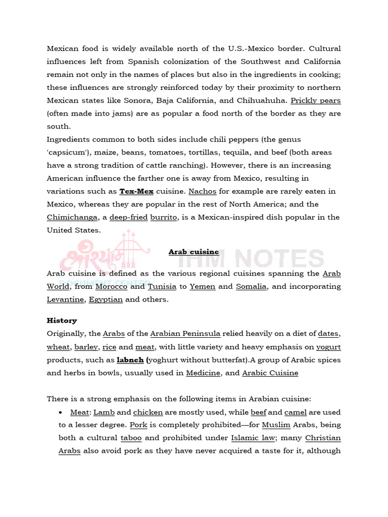 North American and Arab Cuisine Insights | PDF | Cantonese Cuisine ...