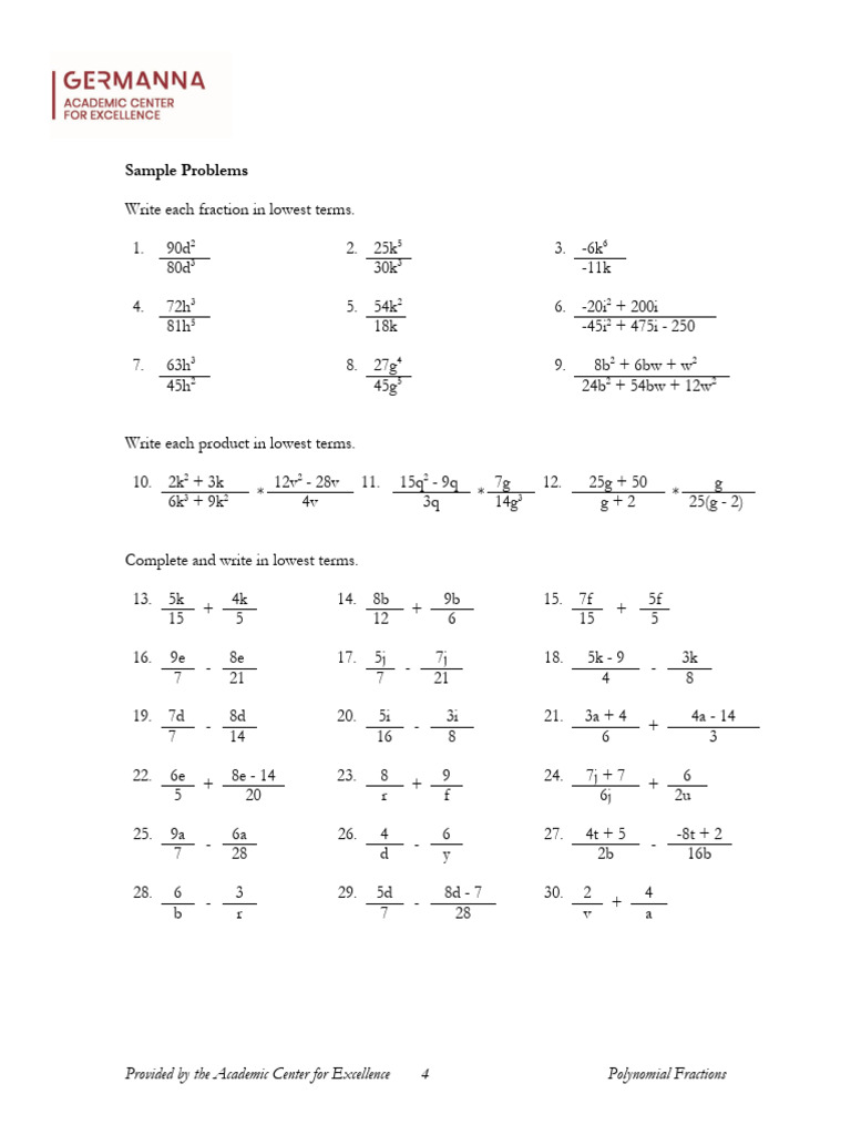 Simplifying Polynomial Fractions Guide | PDF | Chess Theory | Chess