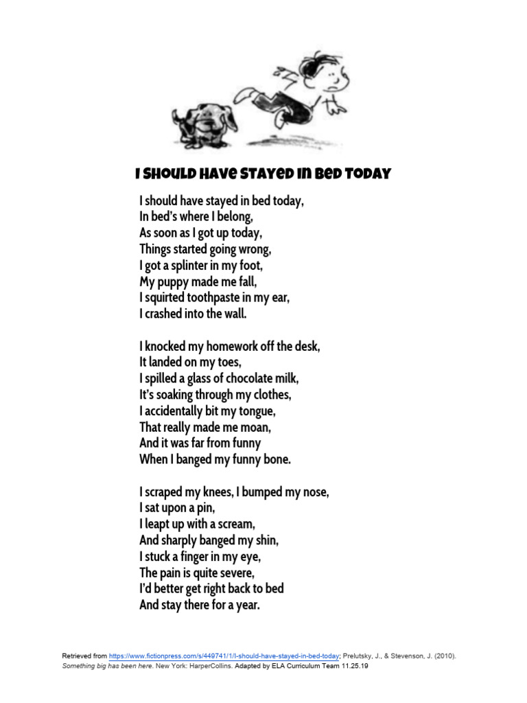 I Should Have Stayed in Bed Today | PDF
