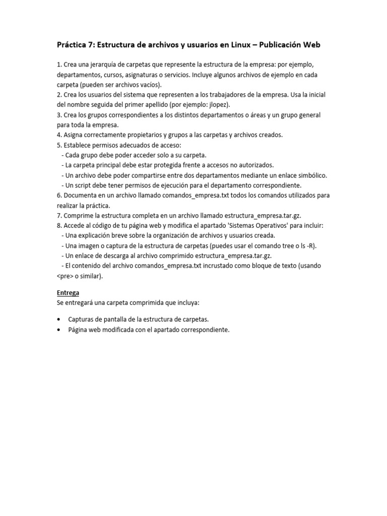 Estructura de Archivos y Usuarios en Linux | PDF