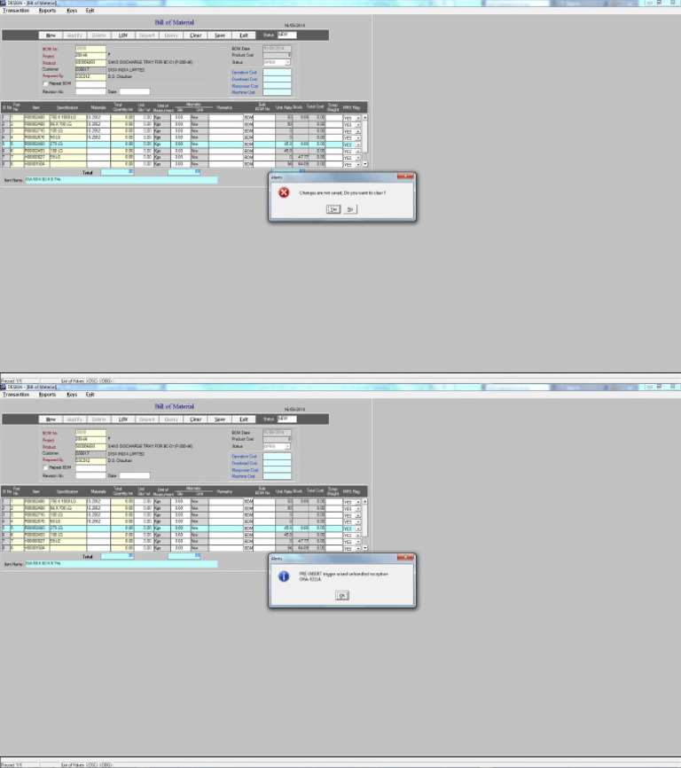 16.09.2014 - Erp Error in Bom | PDF
