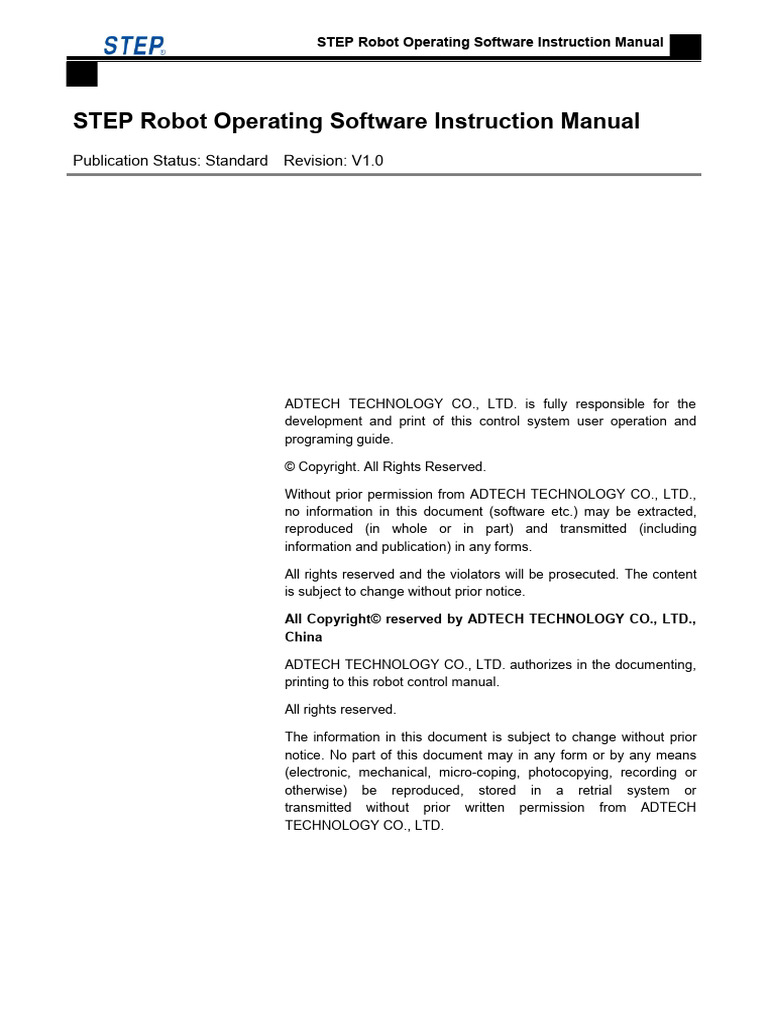 STEP Robot Software User Manual | PDF | User Interface | Login