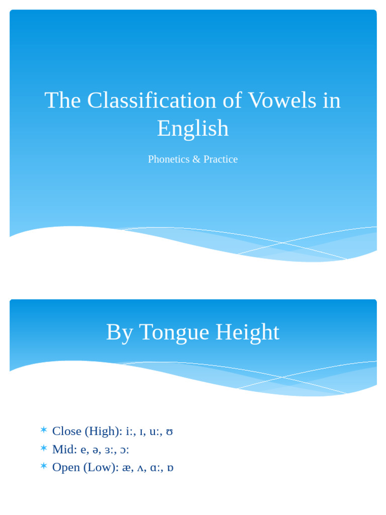 English Vowel Classification Guide | PDF