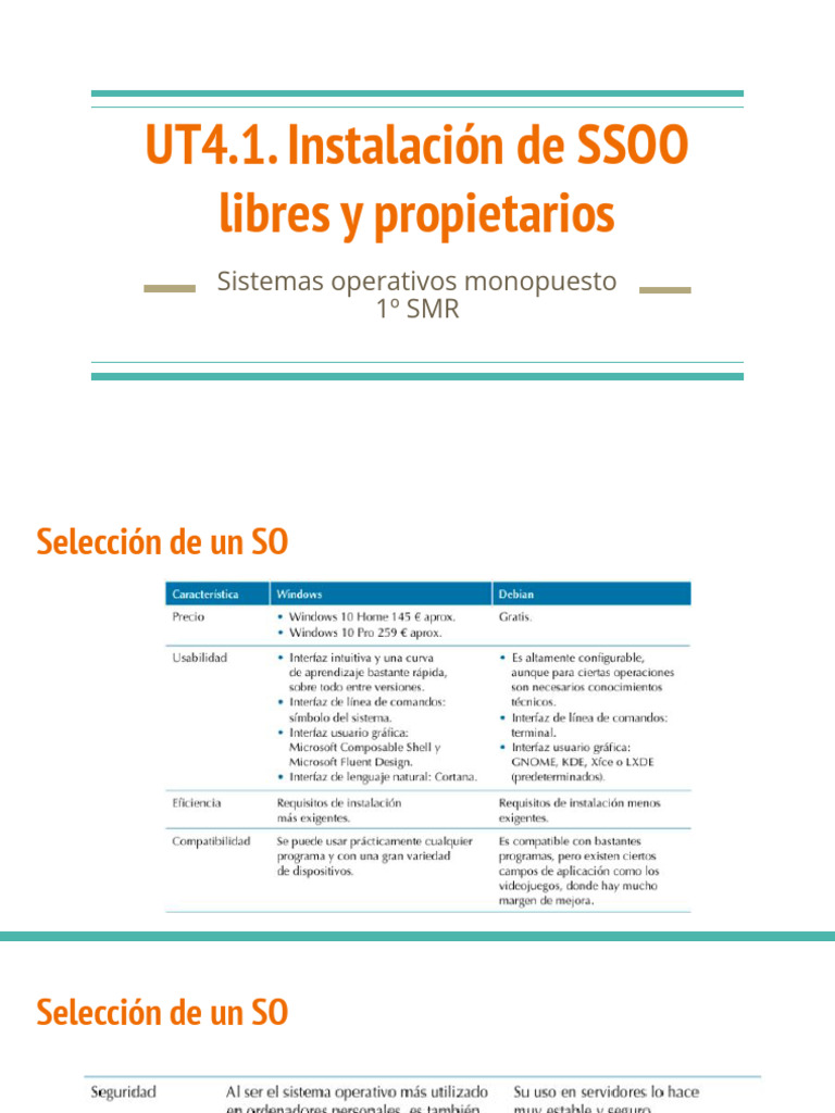 UT4.1. Instalación de SSOO Libres y Propietarios | PDF | Arranque ...