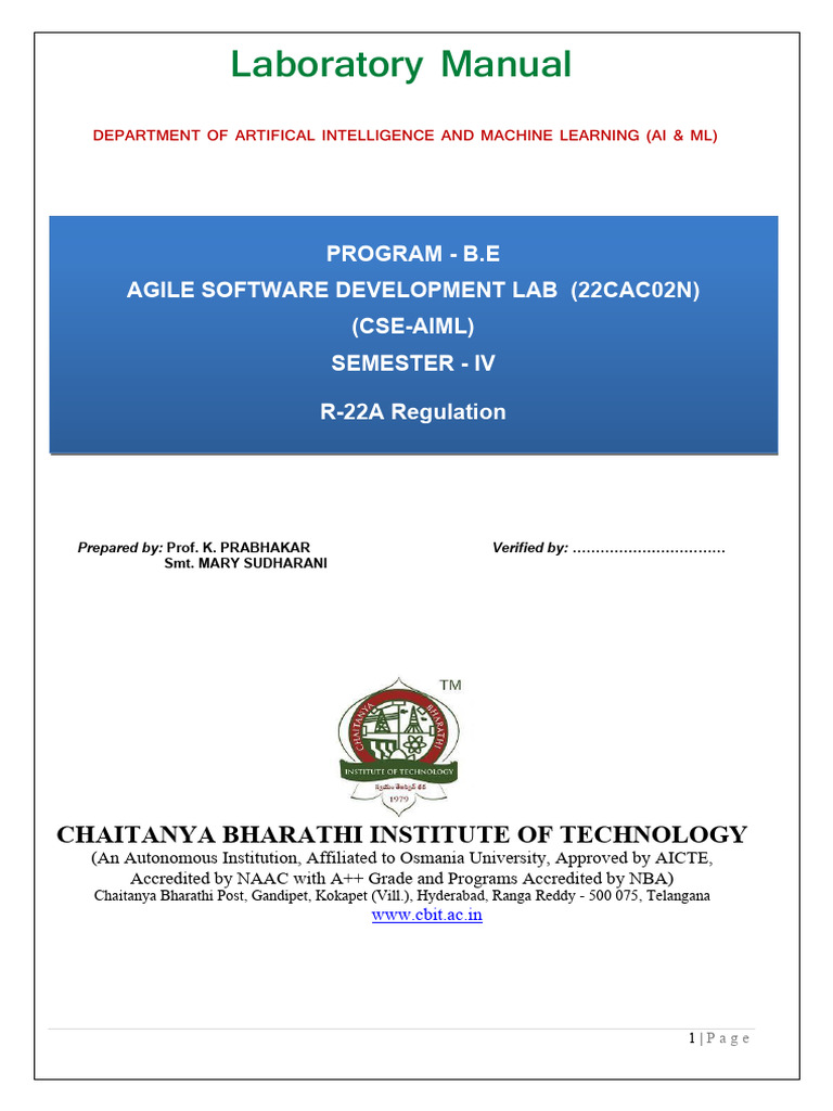Agile Software Development Lab Manual | PDF | Use Case | Class ...
