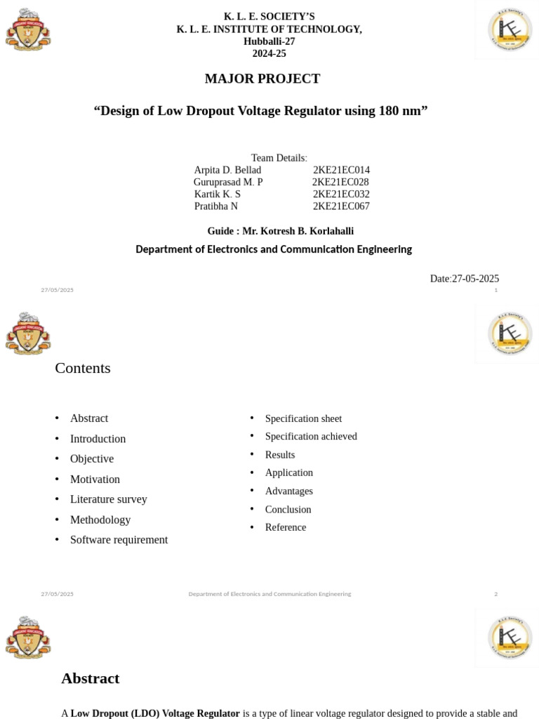 LDO Voltage Regulator Design Project | PDF | Amplifier | Electronics