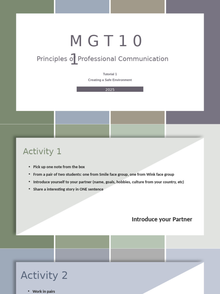 Professional Communication Principles Tutorial | PDF | Communication