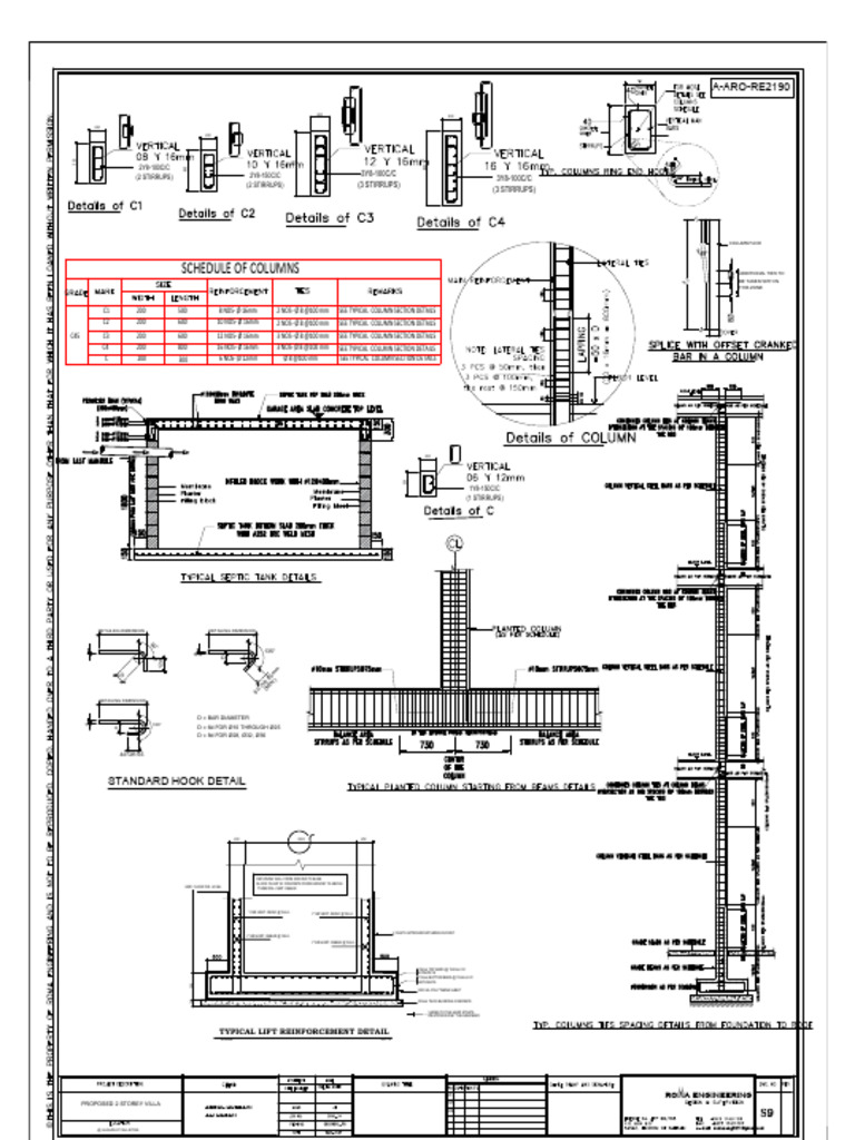 Column Reinforcement Details for Villa | PDF | Building Materials ...