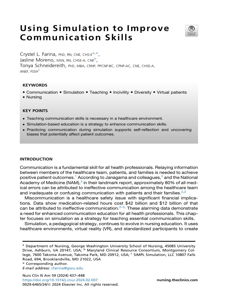 Enhance Communication Skills with Simulation | PDF | Simulation | Nursing