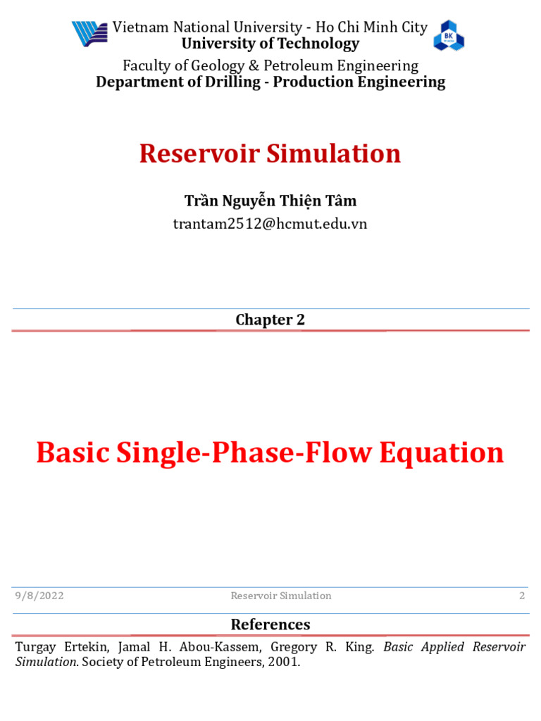 Reservoir Simulation: Single-Phase Flow Equations | PDF | Fluid ...