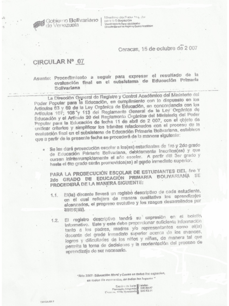 Circular 07 | PDF