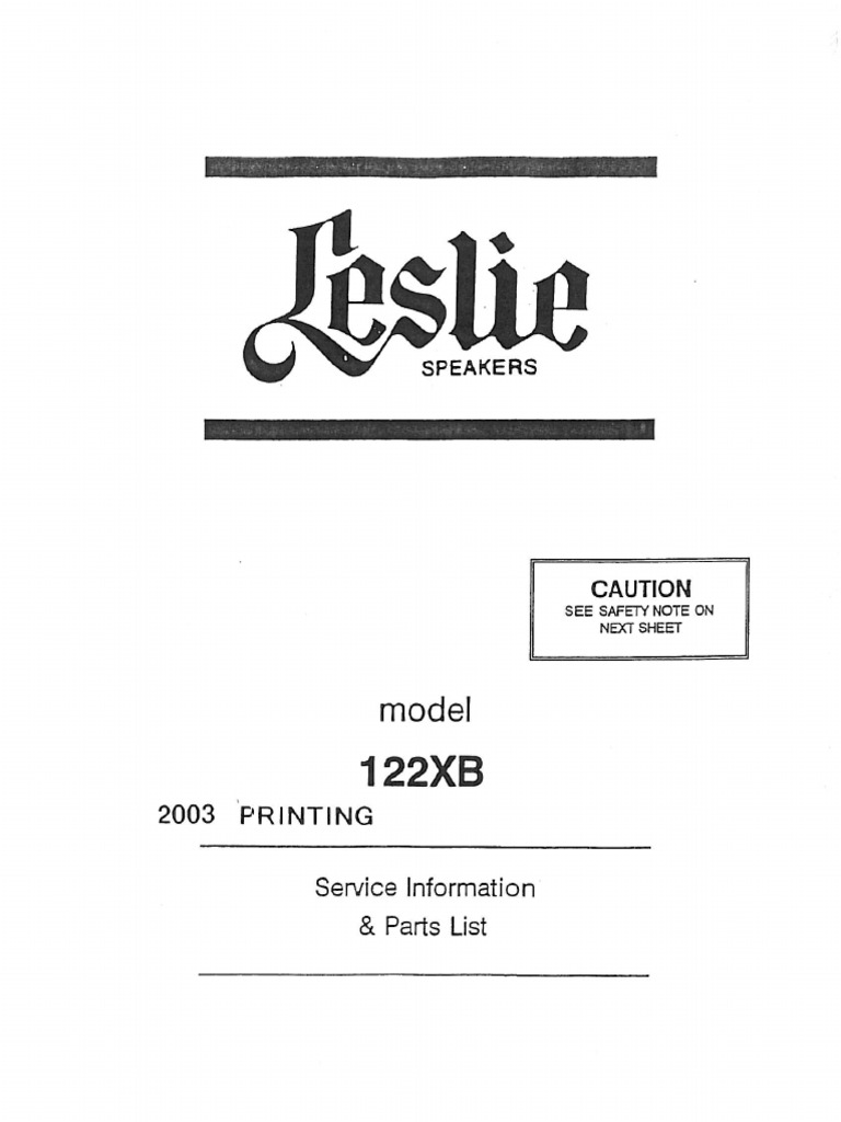 Service Manual 122XB 2003&2005 Versions | PDF