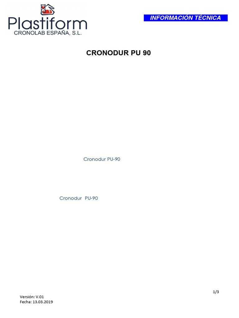 Sistema Poliuretano Cronodur PU 90 | PDF | Poliuretano | Materiales