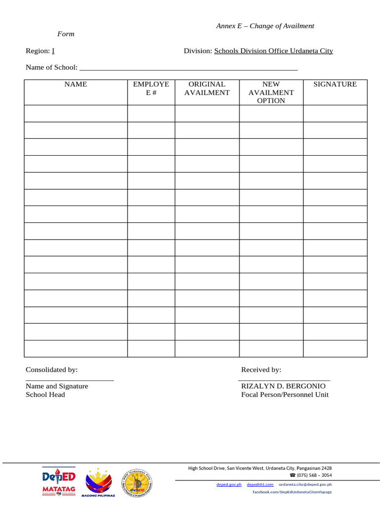 ANNEX E Amendment Form Medical Allowance 1 | PDF