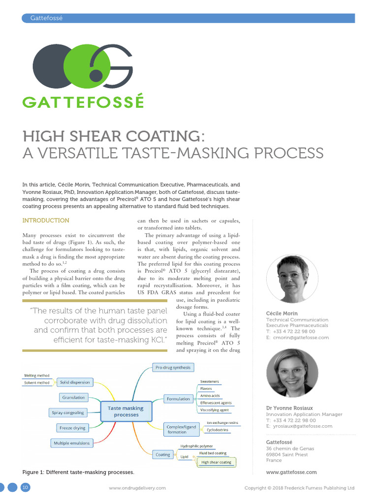 High Shear Coating with Precirol ATO 5 | PDF | Taste