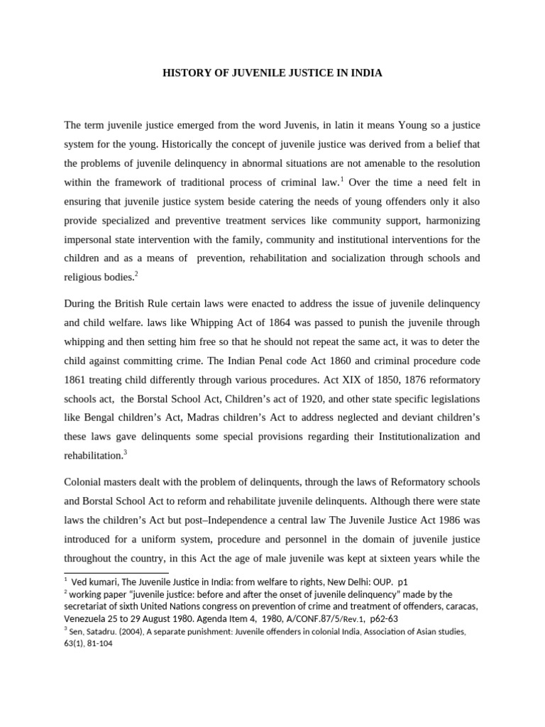 Evolution of Juvenile Justice in India | PDF | Juvenile Delinquency ...