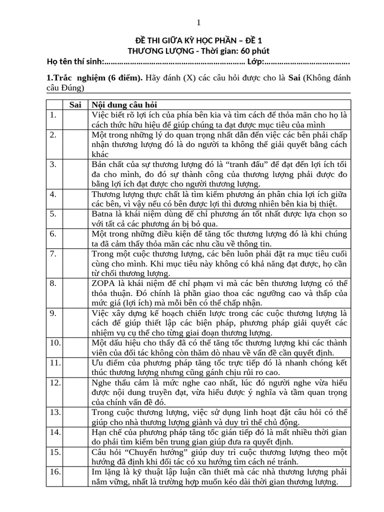 Thi GK - de 1 | PDF