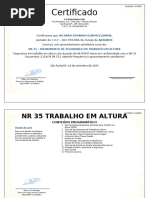 Modelo de Certificado de NR 35 | PDF