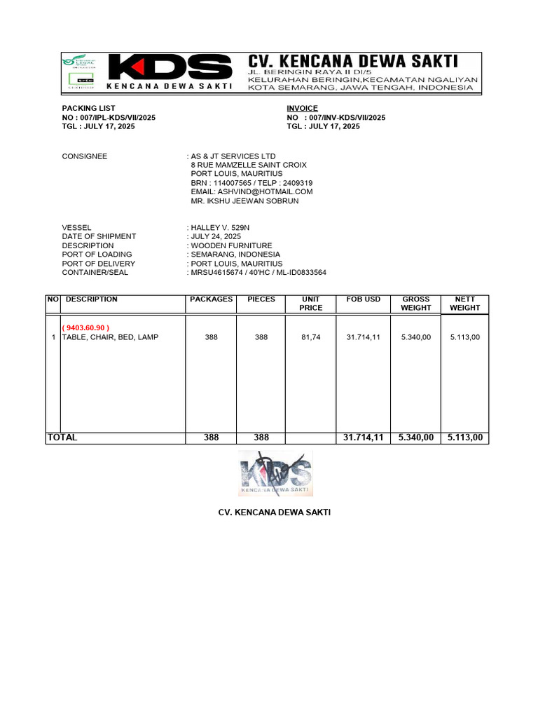 Ipl Kencana As & JT Services LTD 007 | PDF